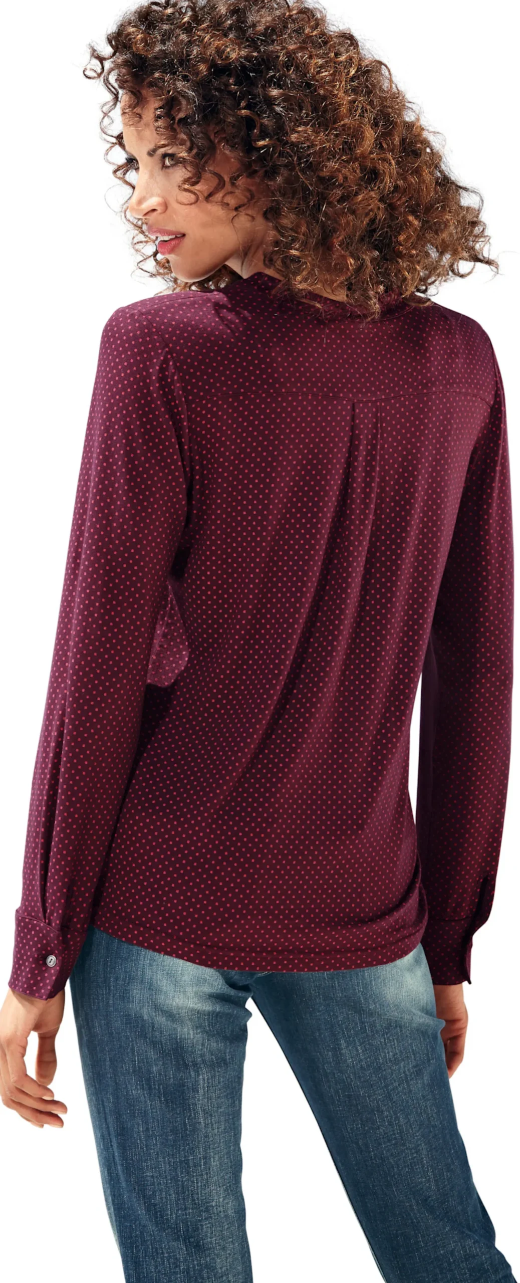 Basics|heine Blusenshirt mit Brusttaschen bordeaux