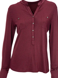 Basics|heine Blusenshirt mit Brusttaschen bordeaux