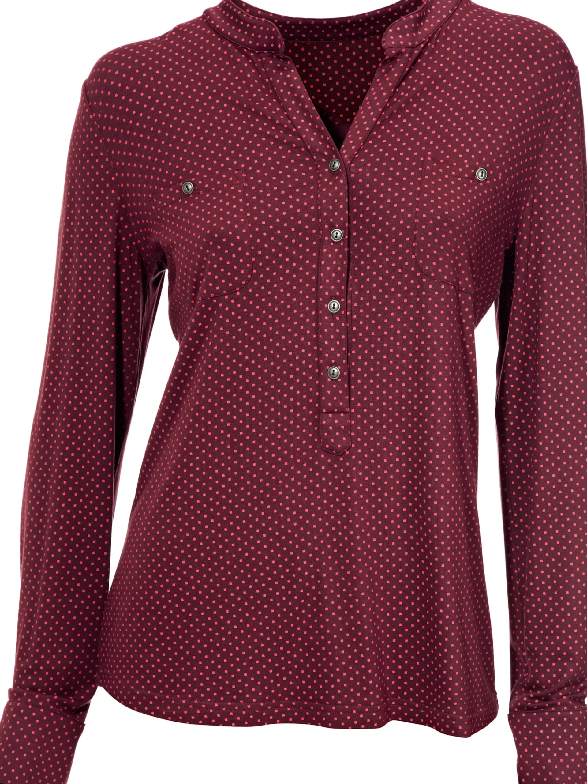 Basics|heine Blusenshirt mit Brusttaschen bordeaux