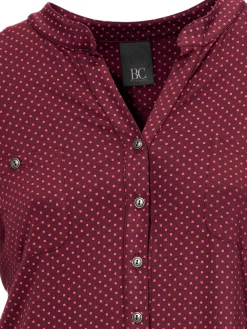 Basics|heine Blusenshirt mit Brusttaschen bordeaux
