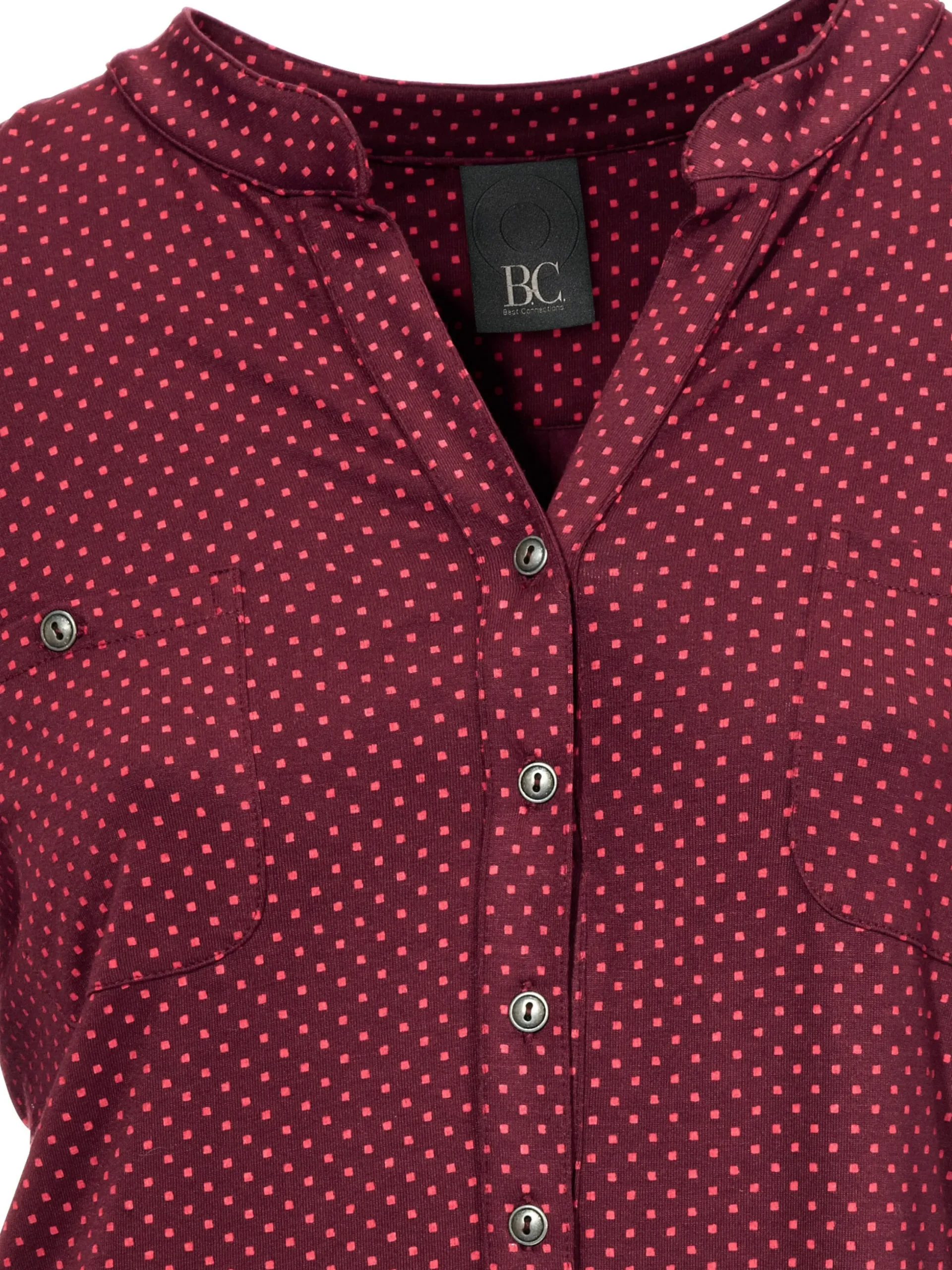Basics|heine Blusenshirt mit Brusttaschen bordeaux