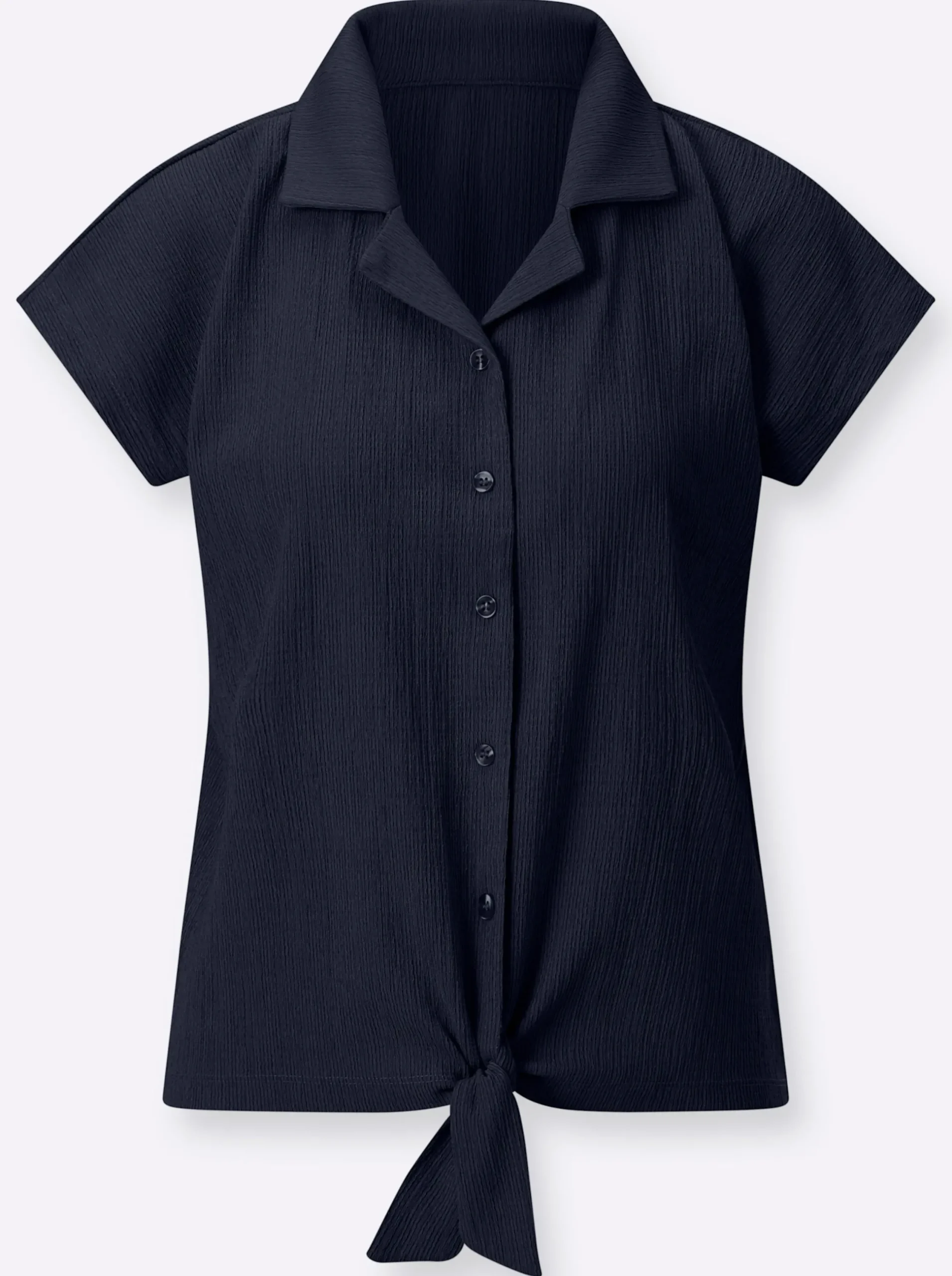 Shirts| Blusenshirt mit Crêpe-Struktur marine