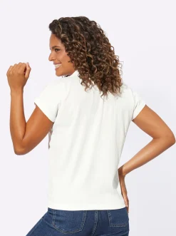 Shirts| Blusenshirt mit Crêpe-Struktur ecru