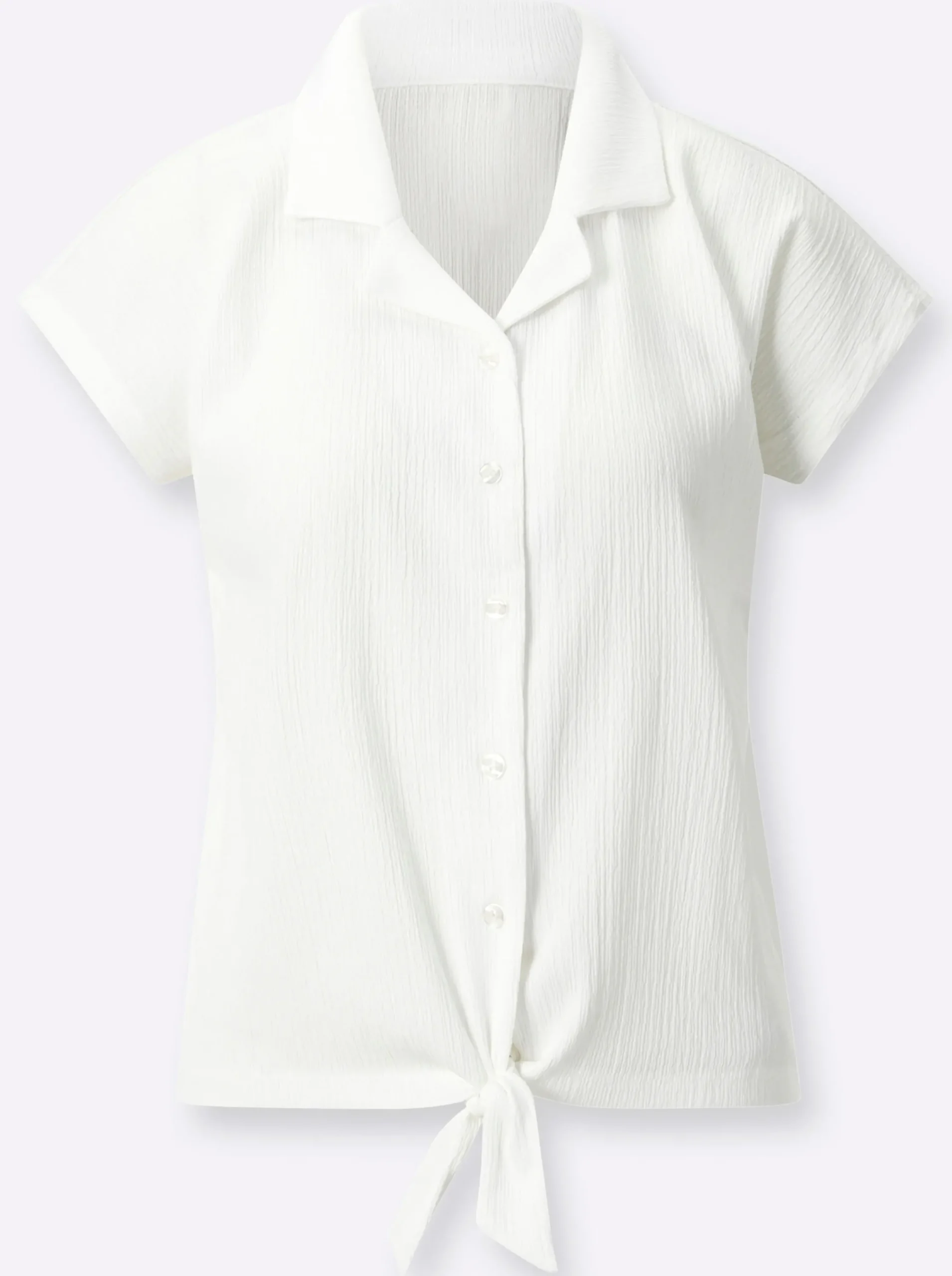 Shirts| Blusenshirt mit Crêpe-Struktur ecru