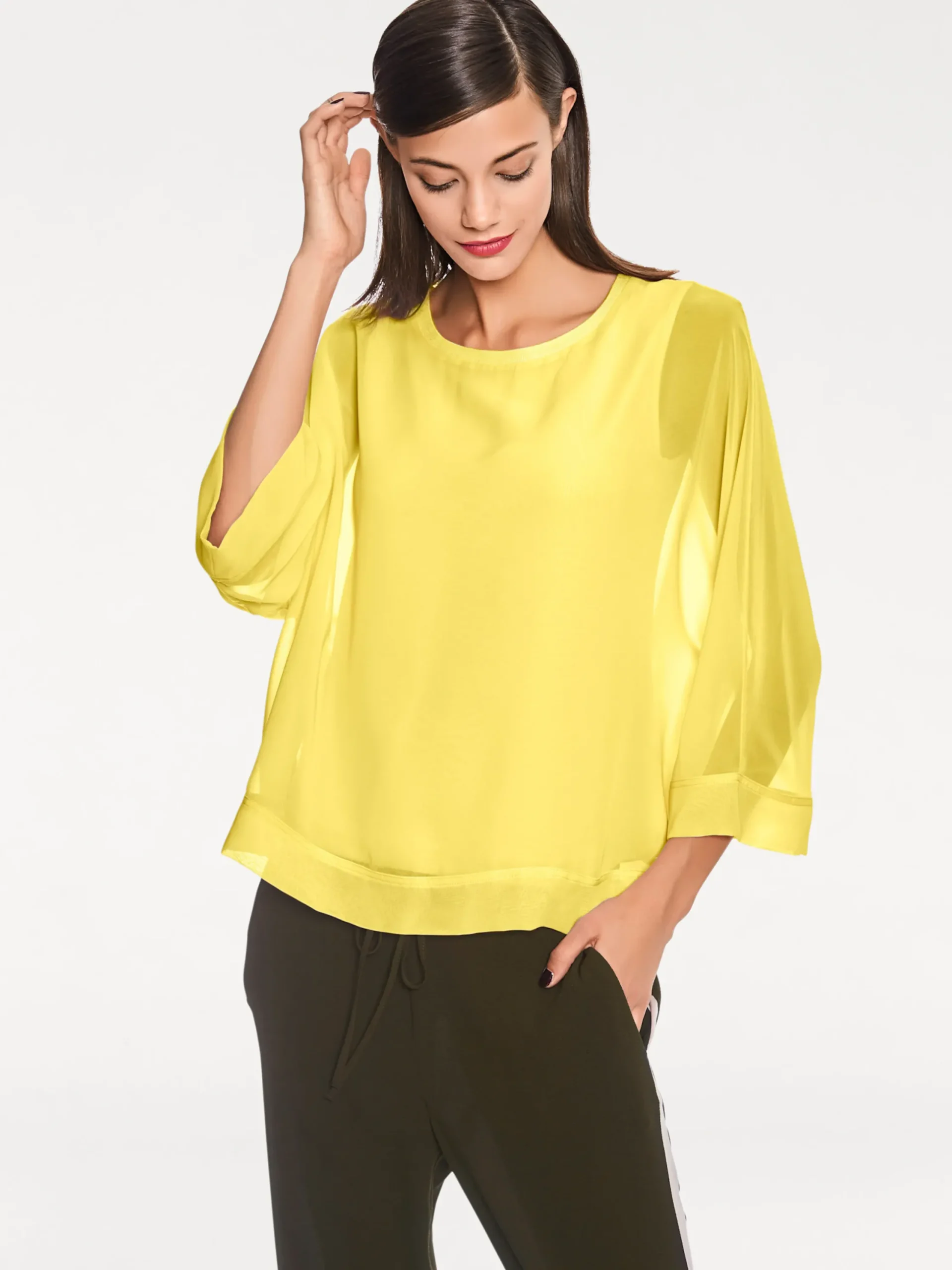 Basics|Blusen|heine Blusenshirt mit Fledermausärmeln gelb