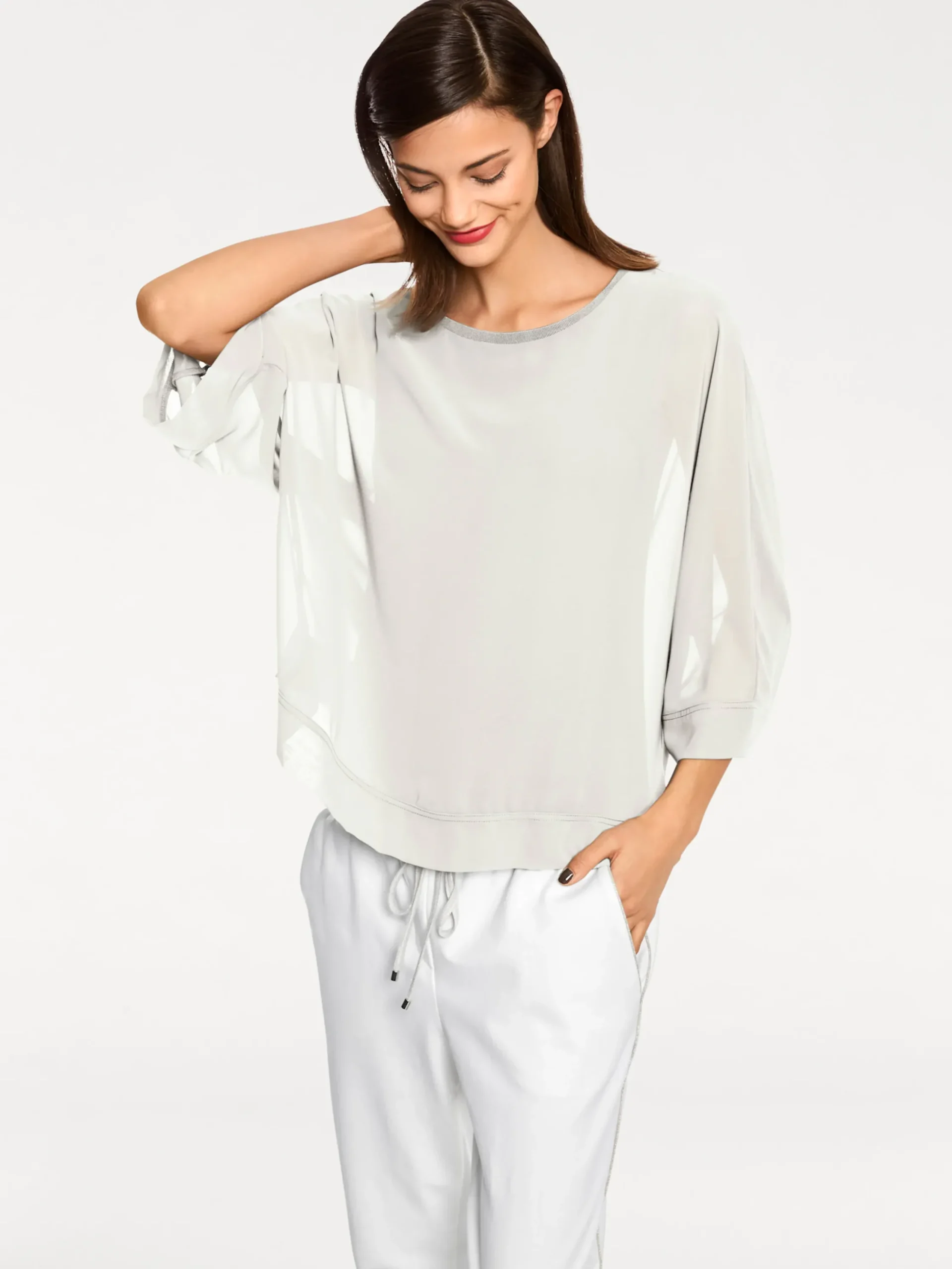 Strandmode|Blusen|heine Blusenshirt mit Fledermausärmeln ecru