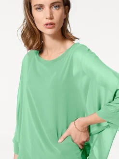 Basics|heine Blusenshirt mit Fledermausärmeln apfelgrün