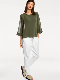 Basics|Shirts|heine Blusenshirt mit Fledermausärmeln oliv