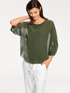 Basics|Shirts|heine Blusenshirt mit Fledermausärmeln oliv