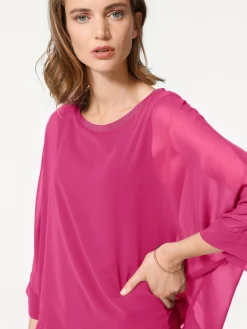 Basics|Blusen|heine Blusenshirt mit Fledermausärmeln pink