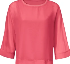 Basics|Blusen|heine Blusenshirt mit Fledermausärmeln himbeere
