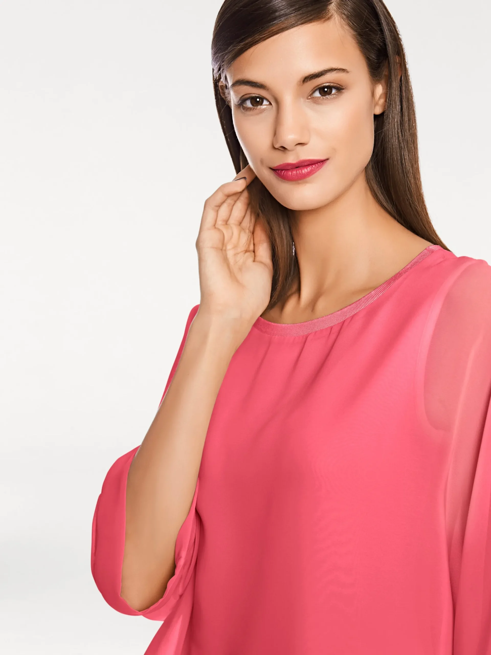 Basics|Blusen|heine Blusenshirt mit Fledermausärmeln himbeere