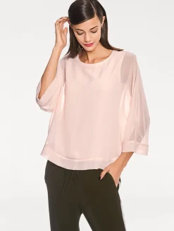 Strandmode|Blusen|heine Blusenshirt mit Fledermausärmeln puder