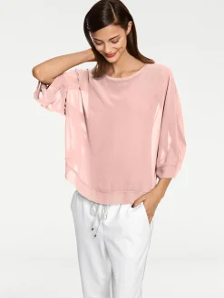 Strandmode|Blusen|heine Blusenshirt mit Fledermausärmeln puder