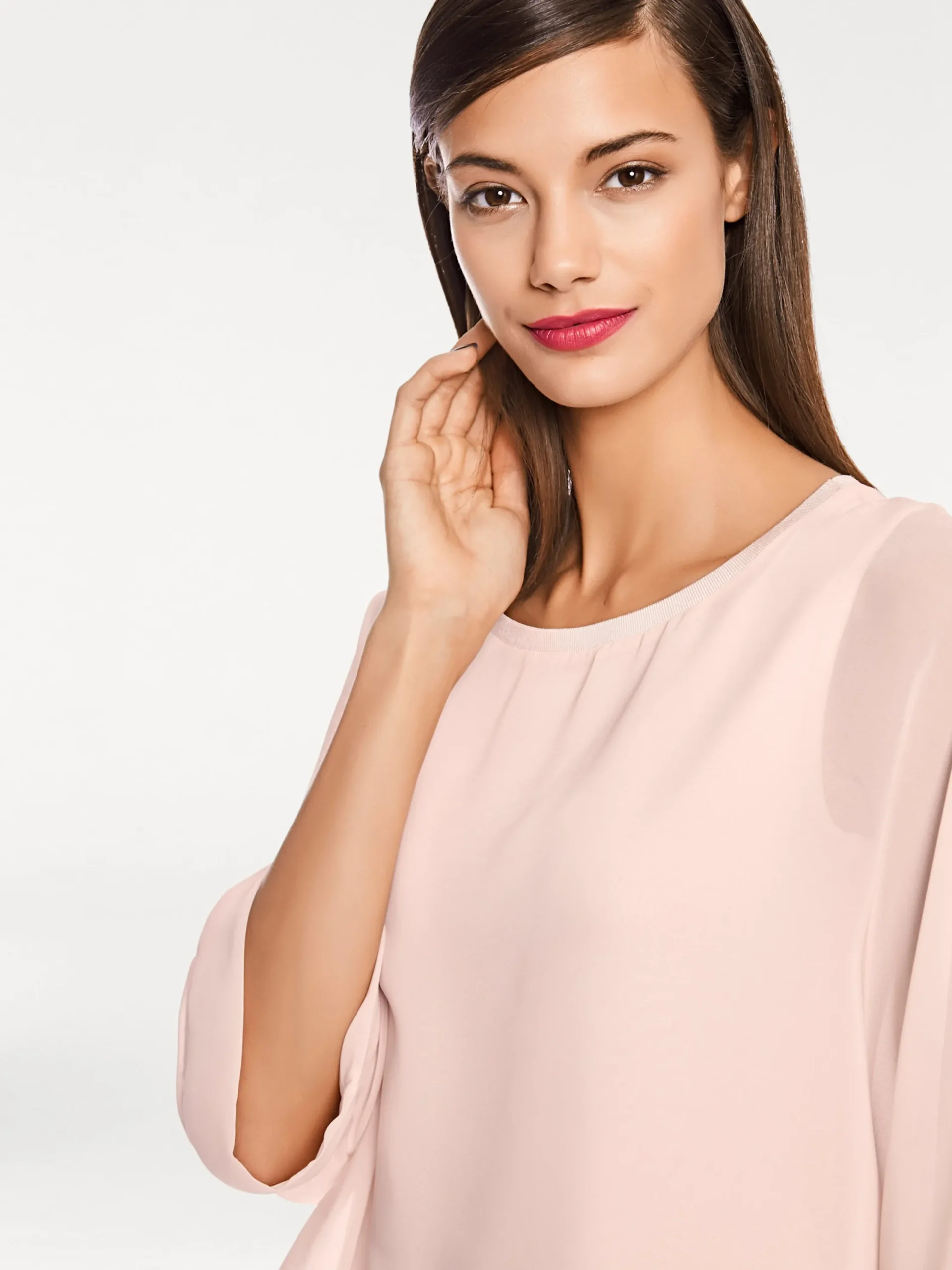 Strandmode|Blusen|heine Blusenshirt mit Fledermausärmeln puder