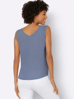Strandmode|Blusen| Blusentop taubenblau