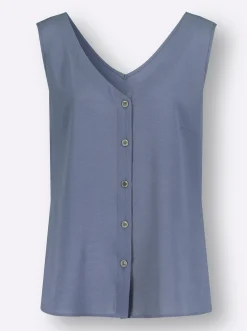 Strandmode|Blusen| Blusentop taubenblau