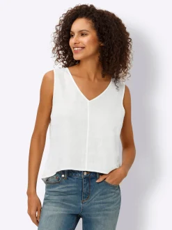 Blusen|Shirts|heine Blusentop aus reinem Leinen weiß