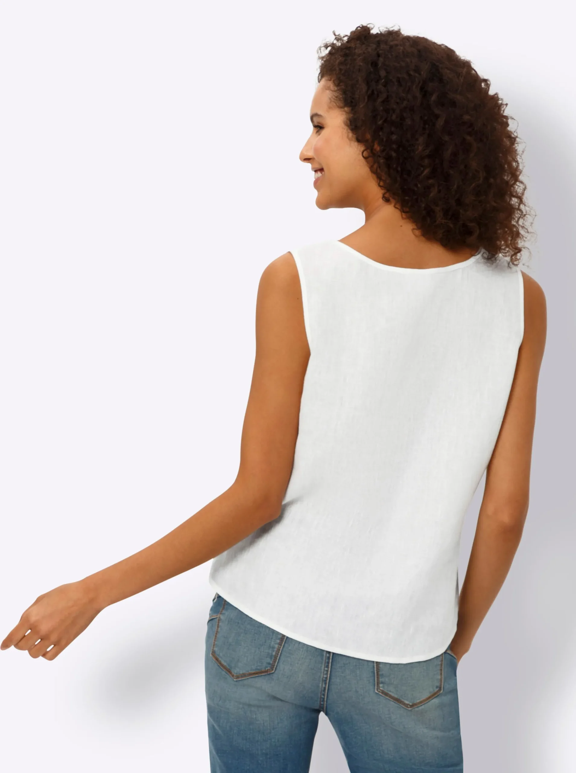 Blusen|Shirts|heine Blusentop aus reinem Leinen weiß