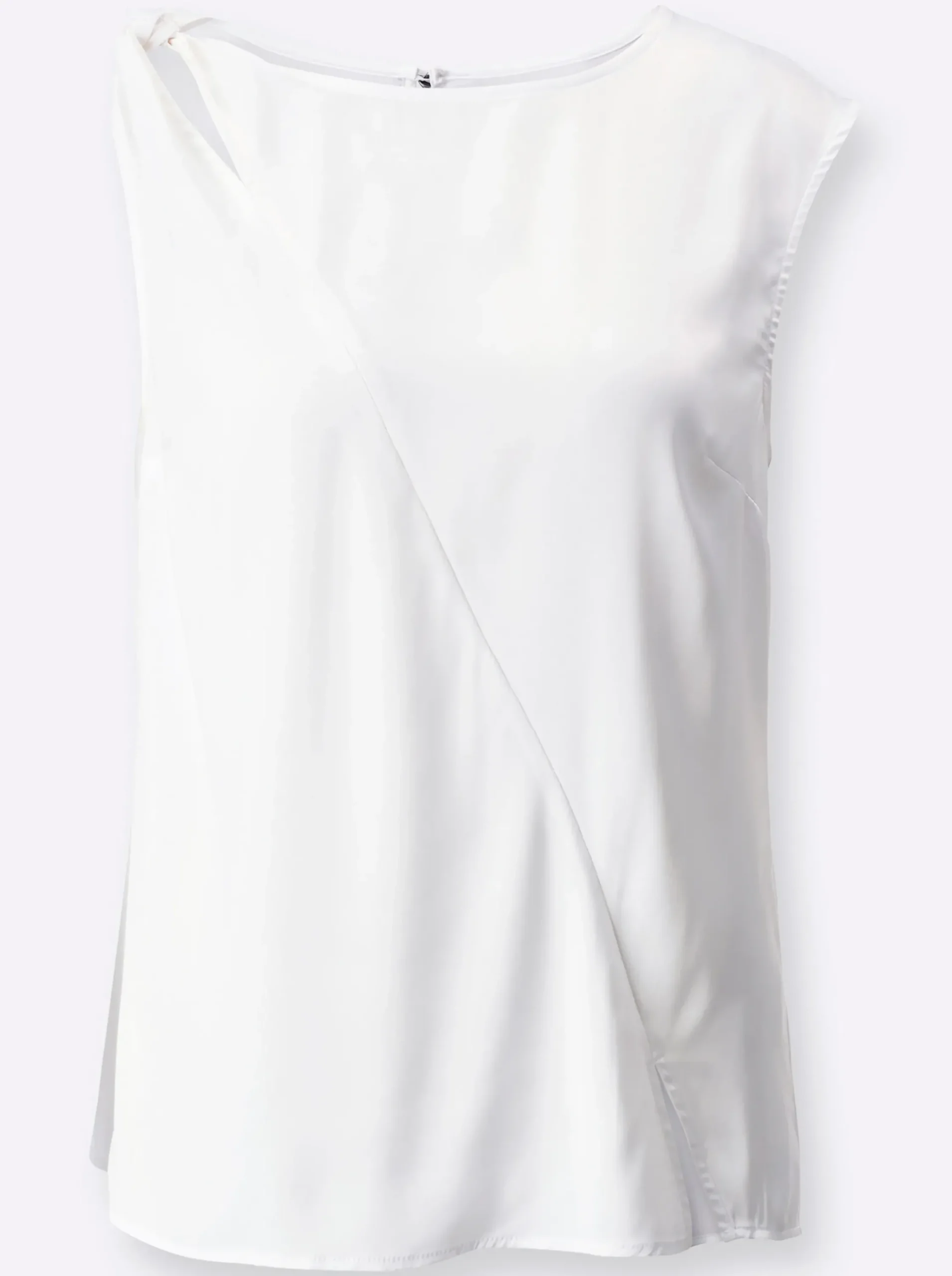 Blusen|Shirts| Blusentop aus schimmerndem Satin ecru