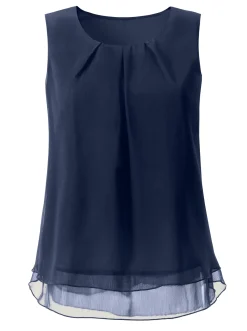Shirts| Blusentop in Crêpe-Qualität marine