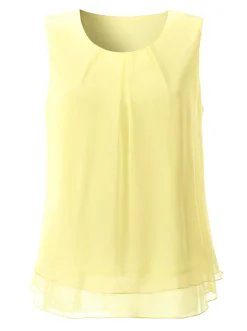 Blusen|Shirts| Blusentop in Crêpe-Qualität limone
