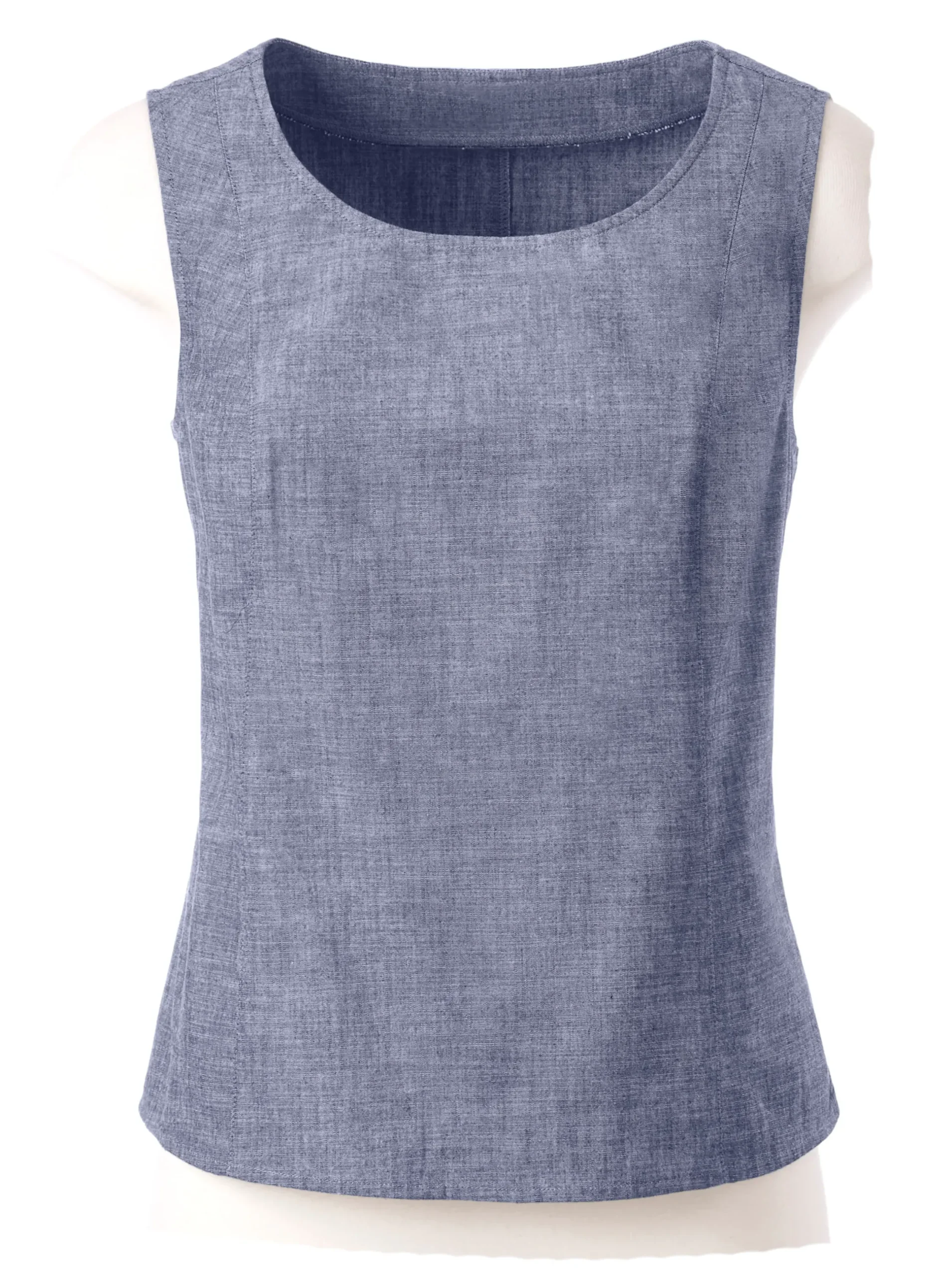 Shirts| Blusentop mit breiten Trägern jeansblau
