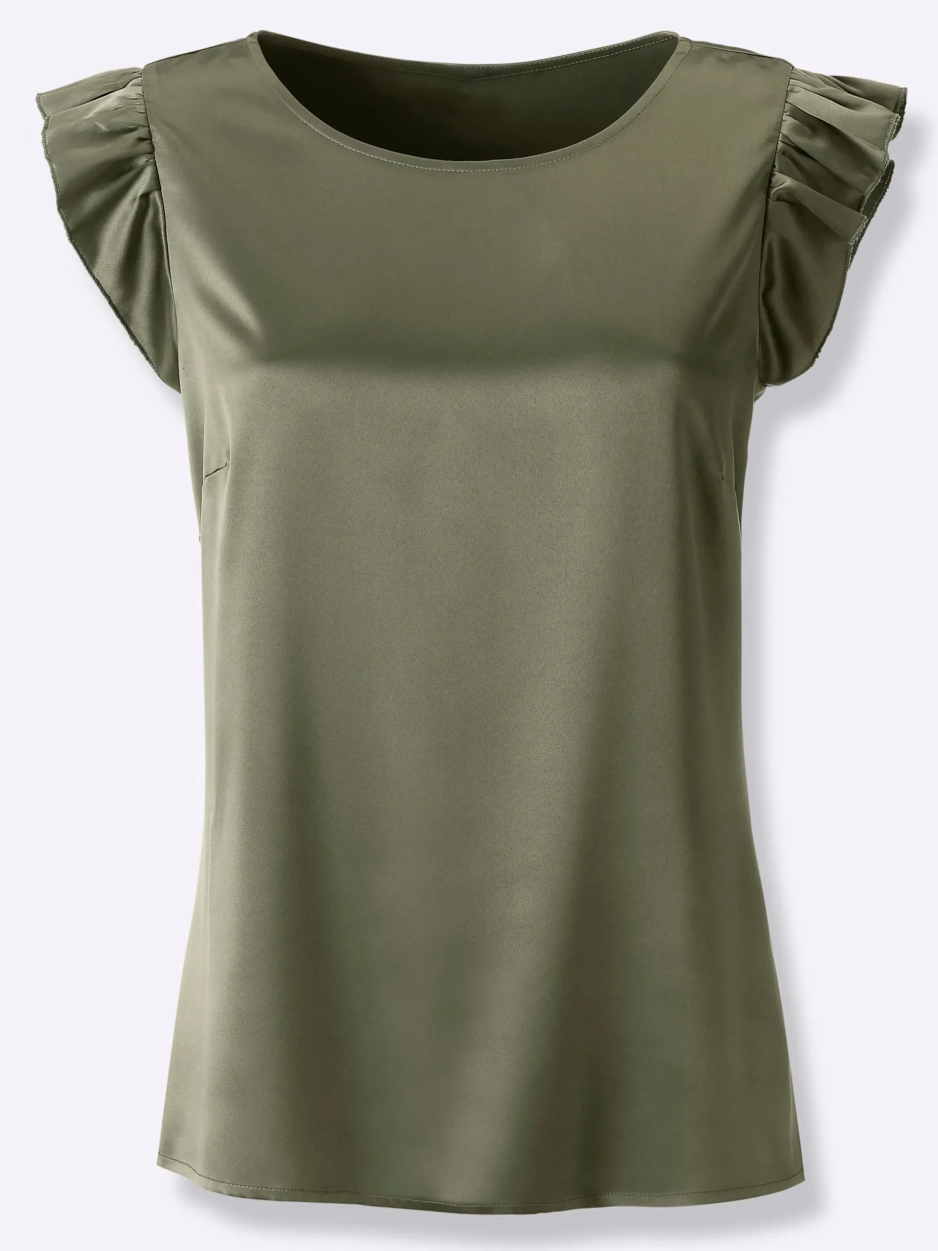 Shirts| Blusentop mit Flügelärmel khaki