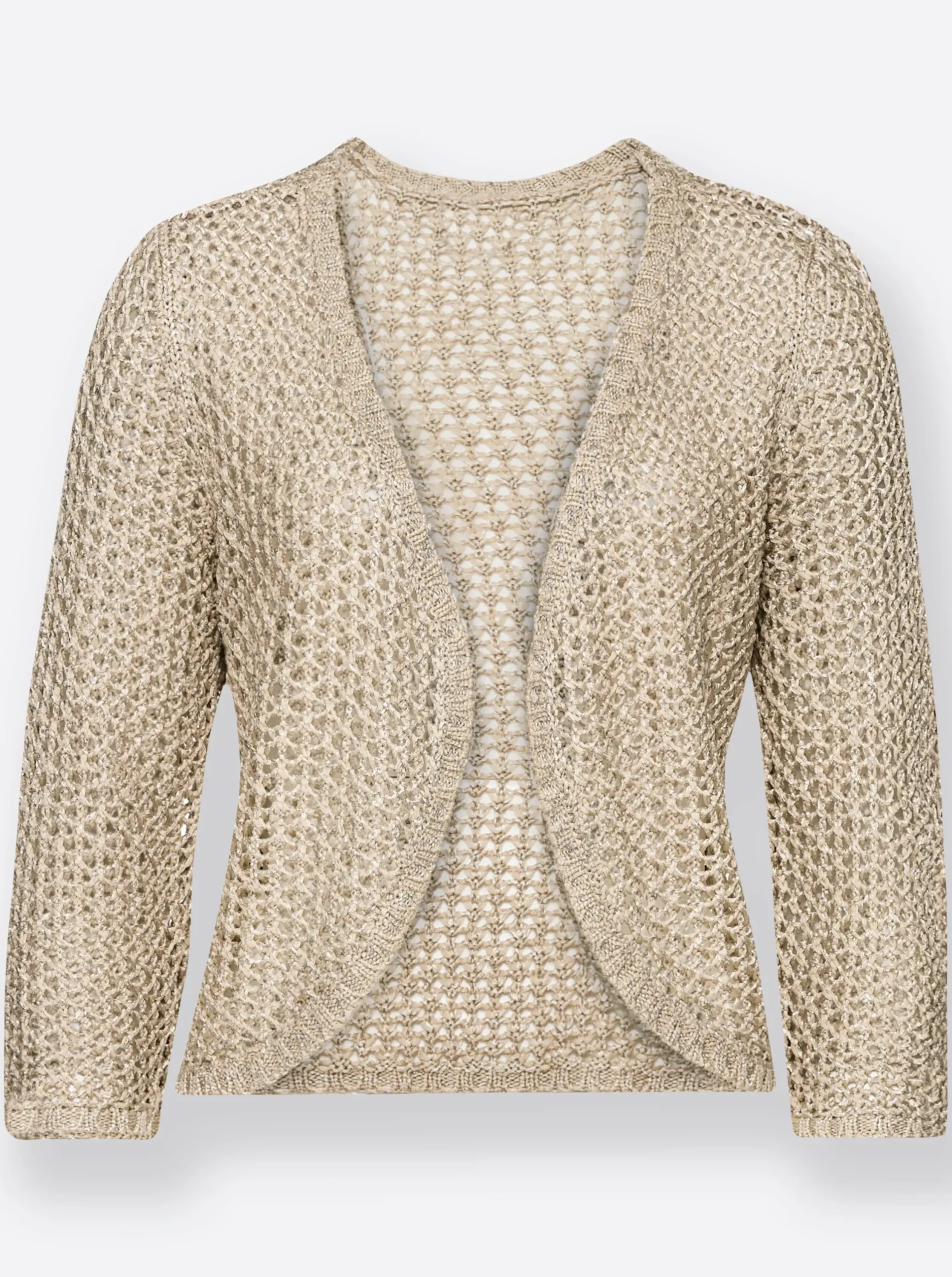 Jacken| Bolero in Ajourstrick sand