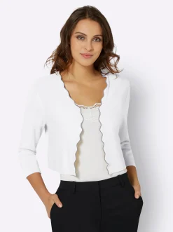 Strickjacken| Bolero in Feinstrick-Qualität ecru