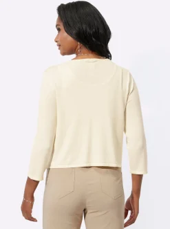 Strickjacken| Bolero mit Zierspange champagner