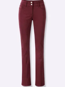 Jeans| Bootcut-Jeans mit ausgestellten Beinen burgund