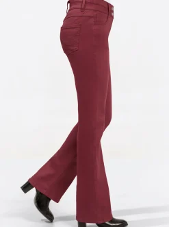 Jeans| Bootcut-Jeans mit ausgestellten Beinen burgund