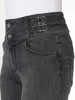 Jeans|heine Bootcut-Jeans mit breitem Bund graphitdenim