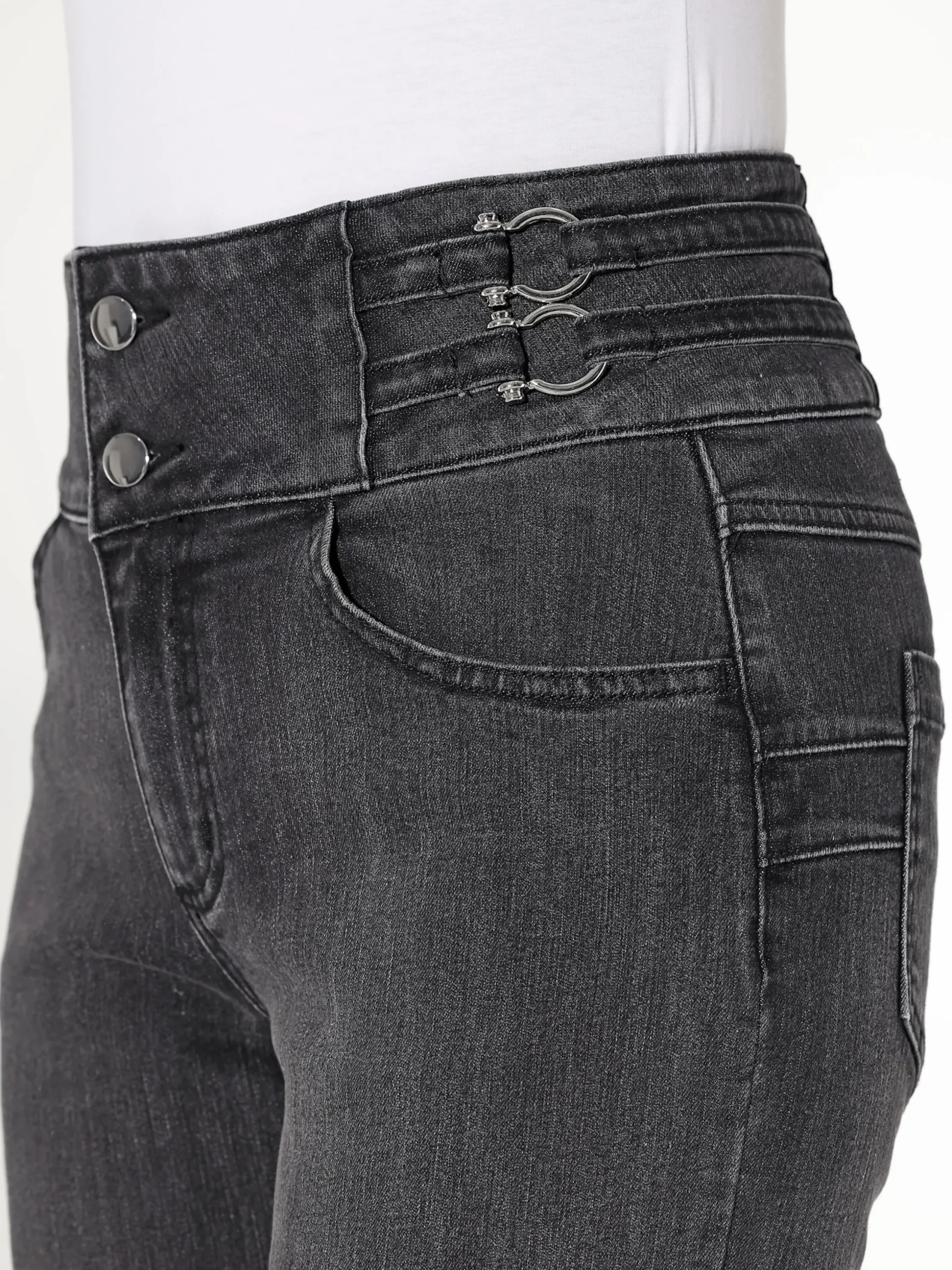 Jeans|heine Bootcut-Jeans mit breitem Bund graphitdenim
