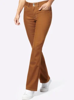 Jeans| Bootcut-Jeans mit Push up-Effekt cognac-denim