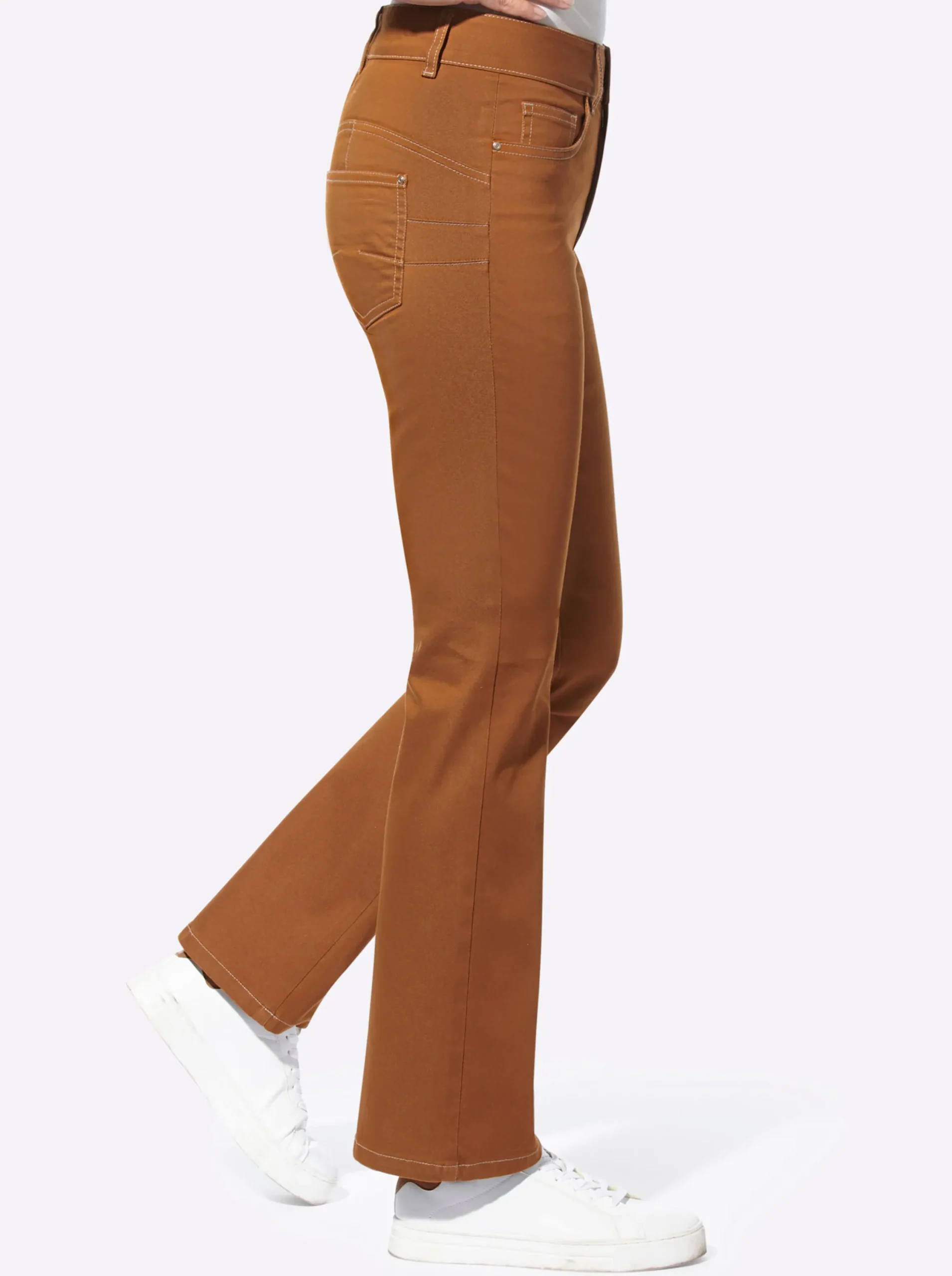 Jeans| Bootcut-Jeans mit Push up-Effekt cognac-denim