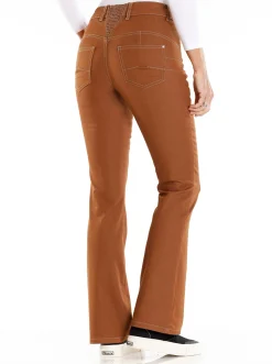Jeans| Bootcut-Jeans mit Push up-Effekt cognac-denim