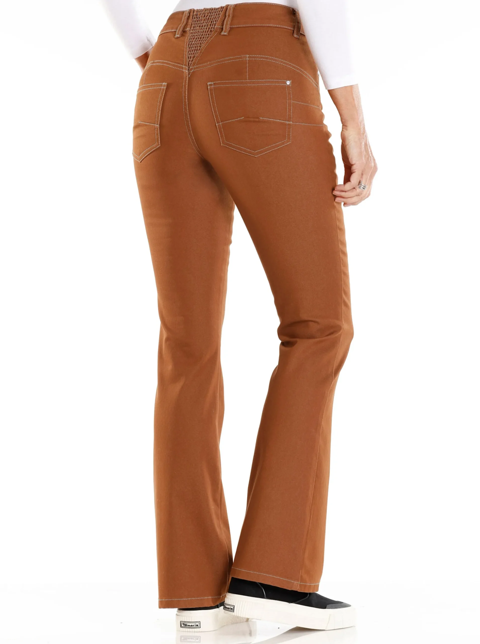 Jeans| Bootcut-Jeans mit Push up-Effekt cognac-denim