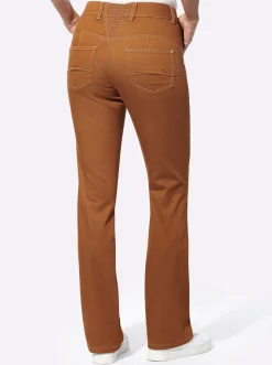 Jeans| Bootcut-Jeans mit Push up-Effekt cognac-denim