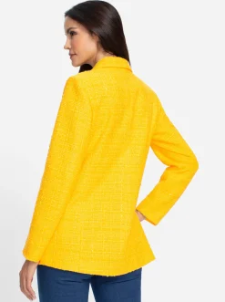 Blazer|heine Bouclé-Blazer mit Schulterpolstern sonnengelb