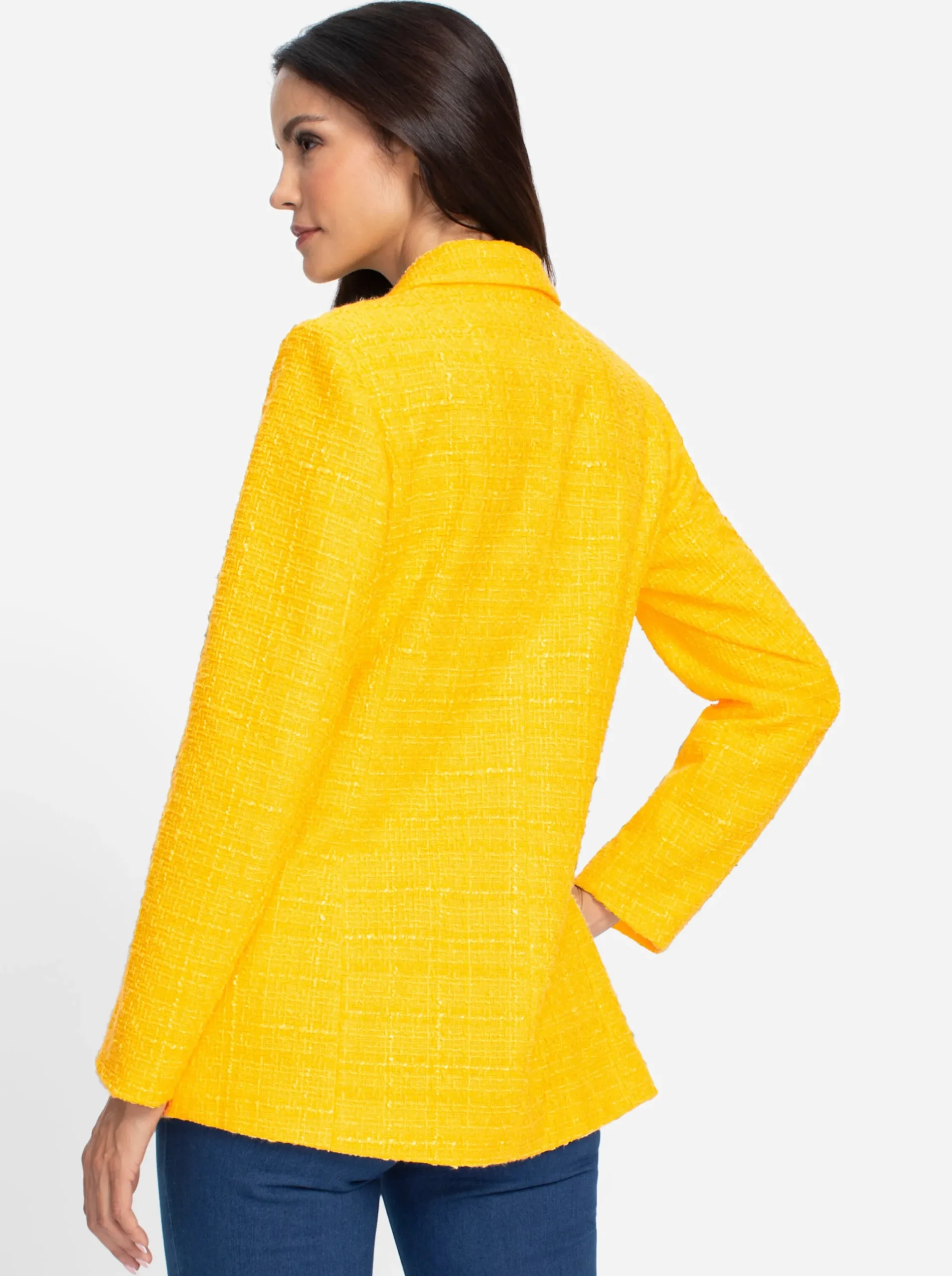 Blazer|heine Bouclé-Blazer mit Schulterpolstern sonnengelb