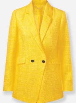 Blazer|heine Bouclé-Blazer mit Schulterpolstern sonnengelb