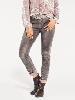 Jeans|heine Boyfriend Hose dunkelmauve