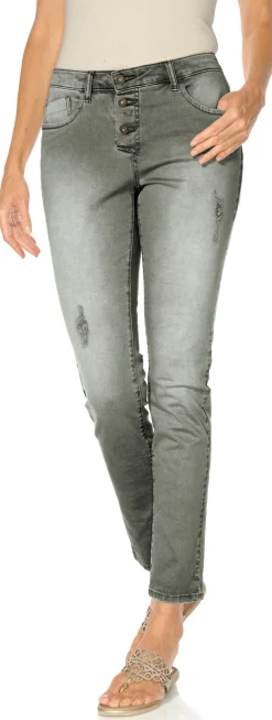Basics|Hosen|heine Boyfriend Hose grau-grün
