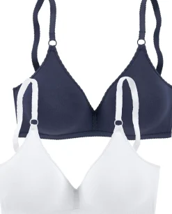 Bhs|petite fleur Bralette-BH marine+weiß
