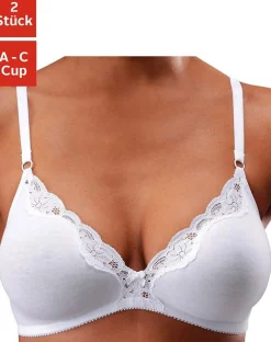 Bhs|petite fleur Bralette-BH 2xweiß