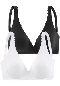 Bhs|petite fleur Bralette-BH weiß+schwarz
