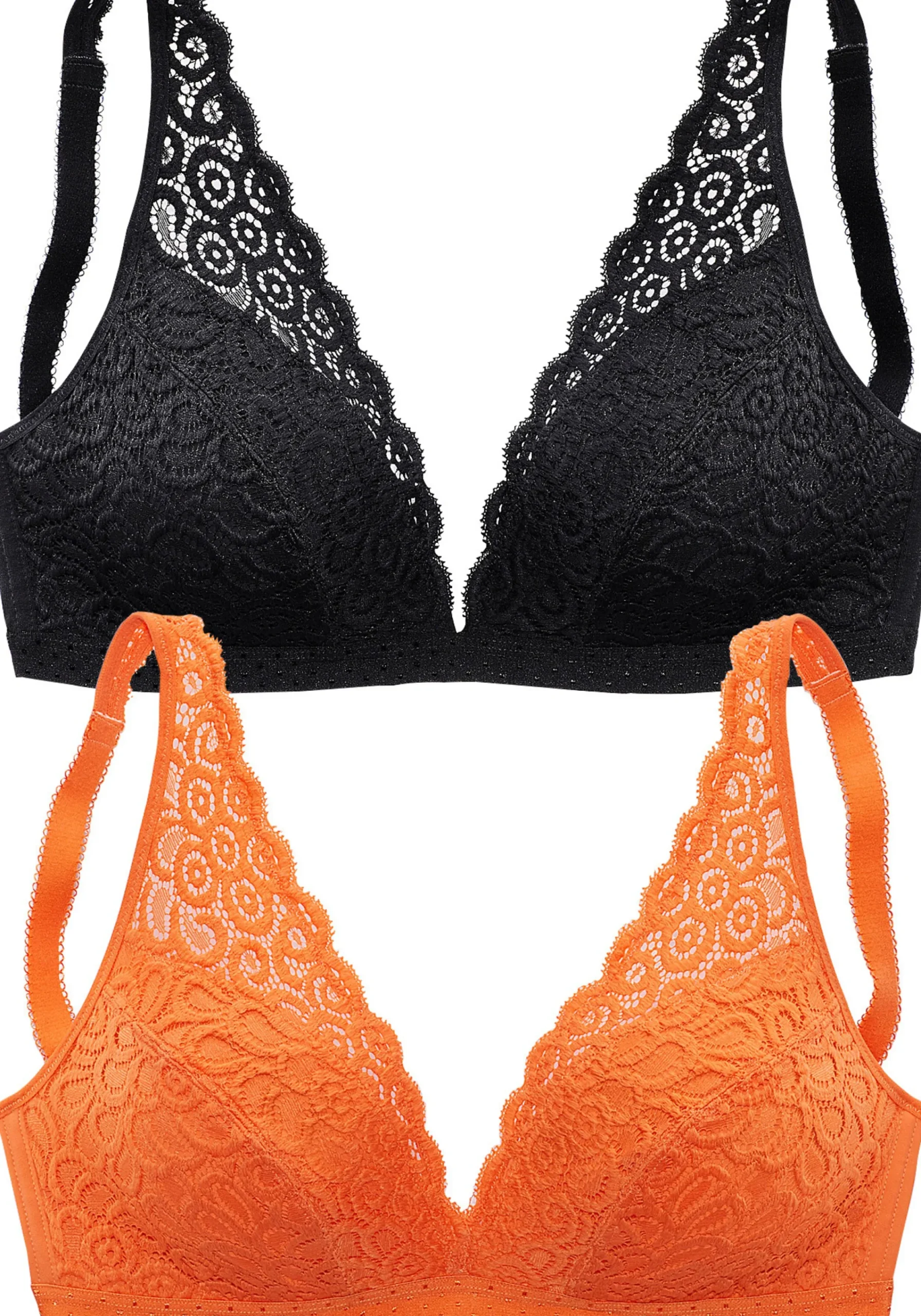 Bhs|petite fleur Bralette-BH orange+schwarz