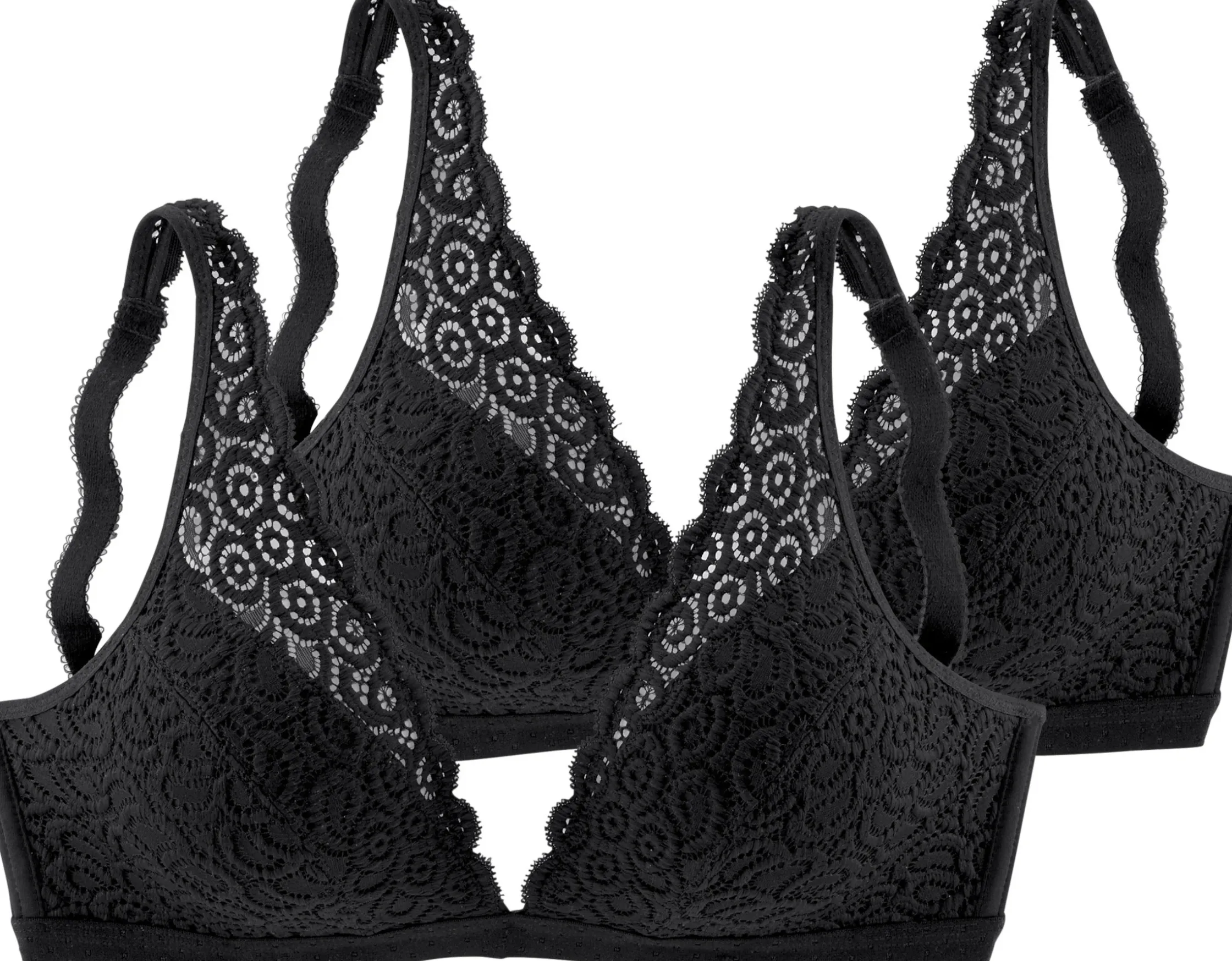 Bhs|petite fleur Bralette-BH 2xschwarz